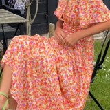 Short Sleeve Floral Maxi Dress