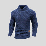 Men's Cotton Bamboo Blend High-Neck Knitted Sweater