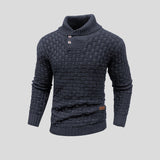 Men's Cotton Bamboo Blend High-Neck Knitted Sweater