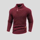 Men's Cotton Bamboo Blend High-Neck Knitted Sweater