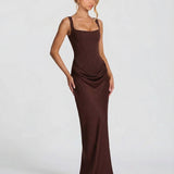 Women's Square Neck Bodycon Maxi Dress