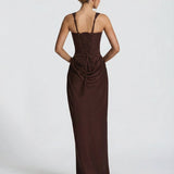 Women's Square Neck Bodycon Maxi Dress