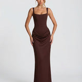 Women's Square Neck Bodycon Maxi Dress