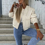 Women’s Button Front Bomber Jacket