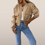 Women’s Button Front Bomber Jacket