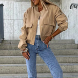 Women’s Button Front Bomber Jacket
