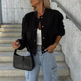 Women’s Button Front Bomber Jacket