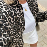 Ladies’ Leopard Print Bomber Jacket