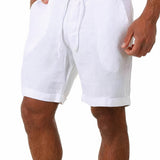 Men's Linen Blend Shorts with Side Pockets