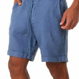 Men's Linen Blend Shorts with Side Pockets