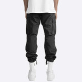 Relaxed Fit Cotton Cargo Trousers with Elastic Waist