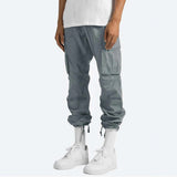 Relaxed Fit Cotton Cargo Trousers with Elastic Waist