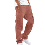 Relaxed Fit Cotton Cargo Trousers with Elastic Waist