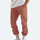 Relaxed Fit Cotton Cargo Trousers with Elastic Waist