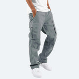 Relaxed Fit Cotton Cargo Trousers with Elastic Waist