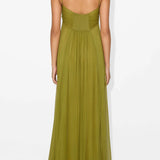 Ladies’ Olive Halter Maxi Dress