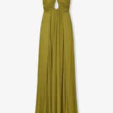 Ladies’ Olive Halter Maxi Dress