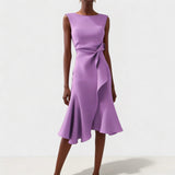 Sleeveless Draped Midi Dress