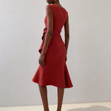Sleeveless Draped Midi Dress