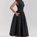 Women's Sleeveless Fit and Flare Midi Dress