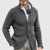 Men's Military-Inspired Fitted Knit Cardigan