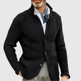Men's Military-Inspired Fitted Knit Cardigan