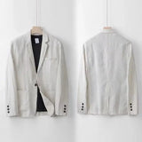 Men's Two-Piece Linen Blend Suit Set