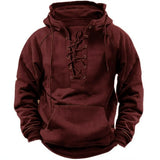 Men's Lace-Up Hoodie in Thick Relaxed-Fit Fabric