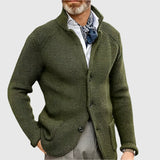 Men's Military-Inspired Fitted Knit Cardigan