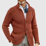 Men's Military-Inspired Fitted Knit Cardigan