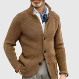 Men's Military-Inspired Fitted Knit Cardigan