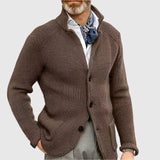 Men's Military-Inspired Fitted Knit Cardigan