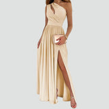 Women's One Shoulder Split Maxi Dress