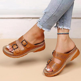 Women's Double Buckle Platform Sandals
