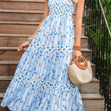 Ladies’ Floral Blue Maxi Dress