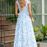 Ladies’ Floral Blue Maxi Dress