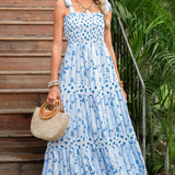 Ladies’ Floral Blue Maxi Dress