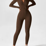 Women's Zip Front Long Sleeve Jumpsuit