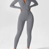 Women's Zip Front Long Sleeve Jumpsuit