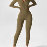 Women's Zip Front Long Sleeve Jumpsuit