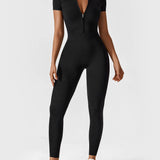Women's Zip Front Long Sleeve Jumpsuit