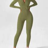 Women's Zip Front Long Sleeve Jumpsuit