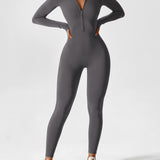 Women's Zip Front Long Sleeve Jumpsuit