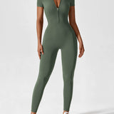 Women's Zip Front Long Sleeve Jumpsuit