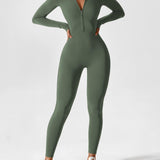 Women's Zip Front Long Sleeve Jumpsuit