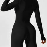 Women's Zip Front Long Sleeve Jumpsuit