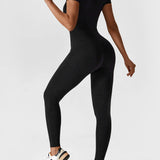 Women's Zip Front Long Sleeve Jumpsuit