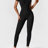 Women's Zip Front Long Sleeve Jumpsuit