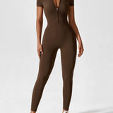 Women's Zip Front Long Sleeve Jumpsuit