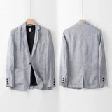 Men's Two-Piece Linen Blend Suit Set